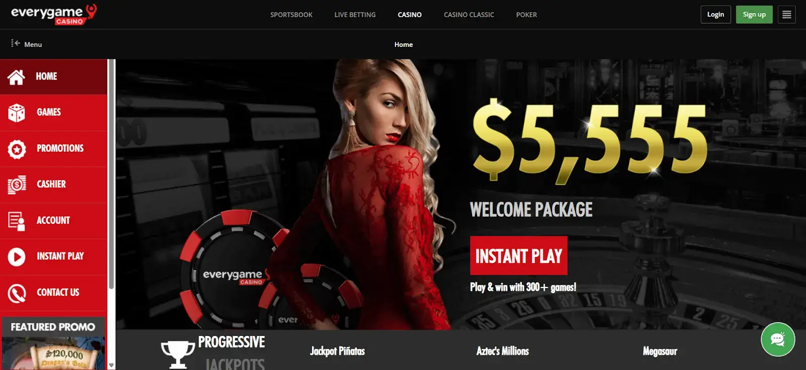 EveryGame Casino Homepage Canada