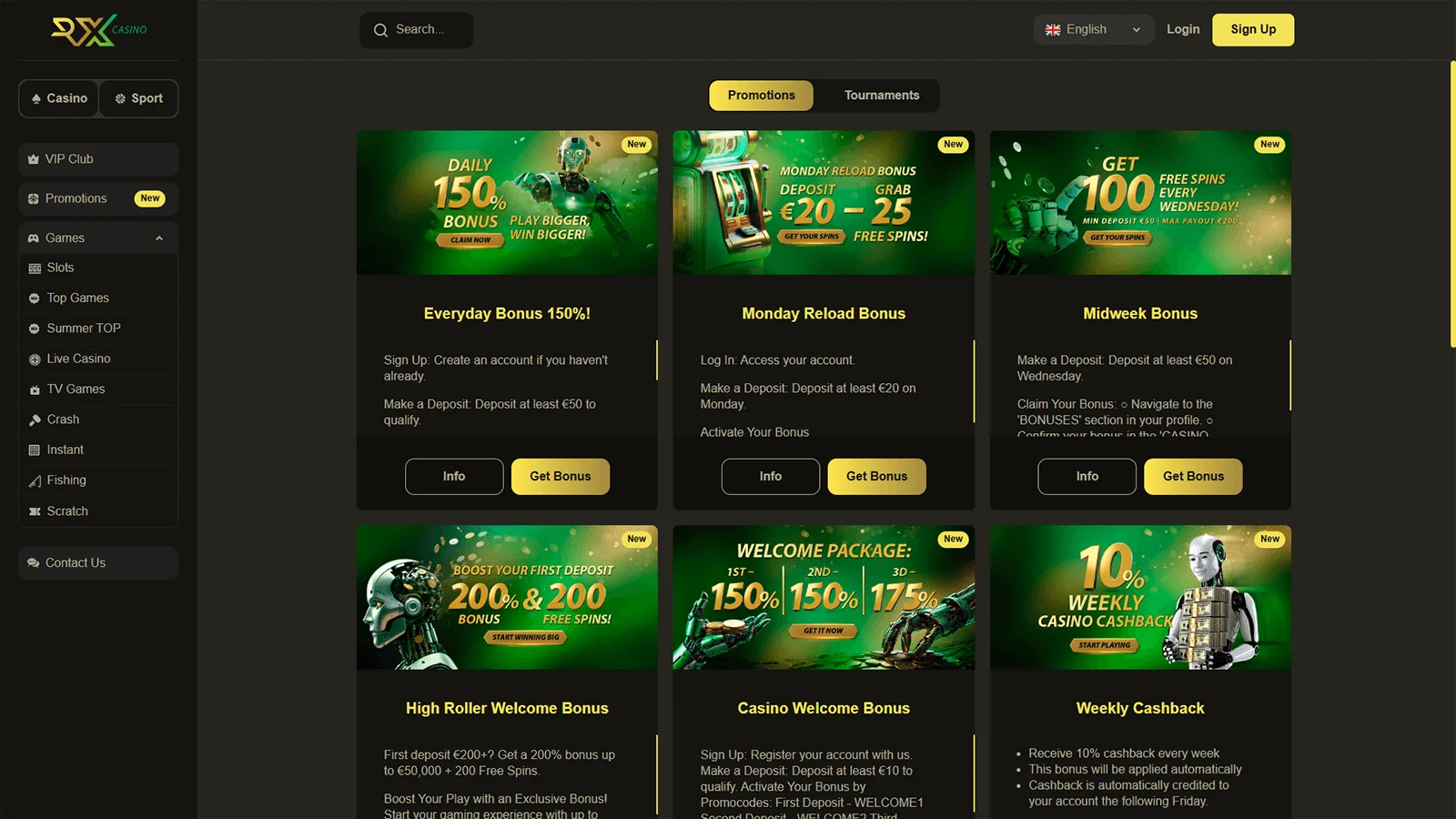 RX Casino Bonuses